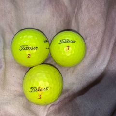 3 Yellow Tiltiest Pro V golf balls