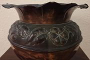 Antique Copper Jardiniere Art Nouveau Hand Beaten