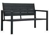 Garden Bench 120 cm HDPE Black Wood Look