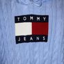 Tommy Hilfiger Blue Cable Knit Jumper Hoodie Size M Image 5
