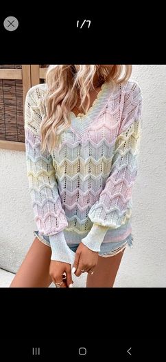 Ombre V neck jumper