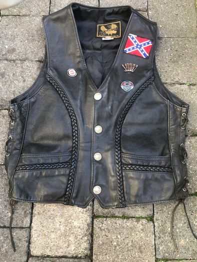 Motorbike leather waist coat Harley Davidson