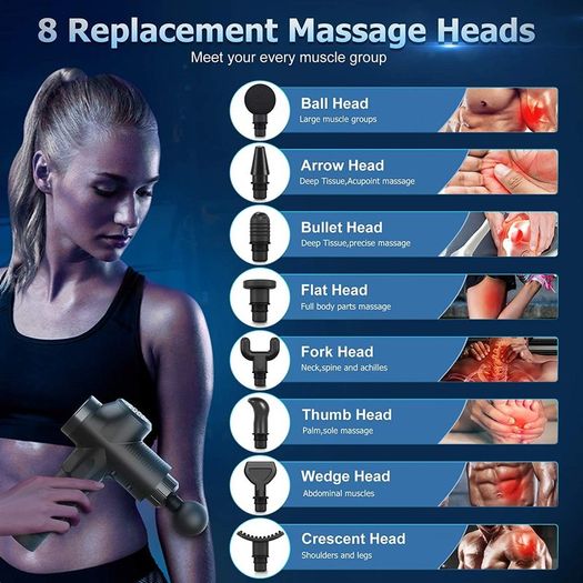 Massage Gun Deep Tissue,30 Speeds Powerful Percussion Muscle Massager,2500mah Electric Handheld Muscle Massage Gun,Portable Fascia Gun with 8 Massager Heads for Athletes Muscle Tension Pain Relief