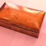 Vintage Antique Brass Embossed Art Deco BoxWood Lines Trinket Money Cigarette Box Image 3