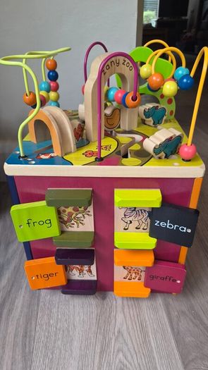 Battat Zany Zoo Wooden Activity Cube