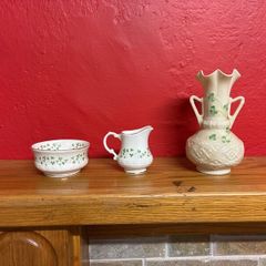 Royal Tara & Belleek Shamrock Collection  3 Piece