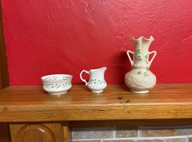 Royal Tara & Belleek Shamrock Collection  3 Piece