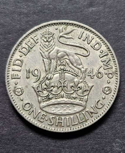 1946 United Kingdom 1 Shilling - George Vl silver coin