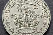 1946 United Kingdom 1 Shilling - George Vl silver coin