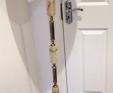 marble and brass floor lamp
