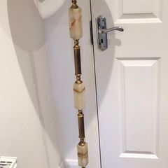 marble and brass floor lamp