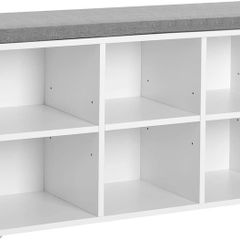 Shoe Rack with 6 Compartments and 3 Adjustable Shelves Shoe Cupboard Hallway Living Room Easy Assembly Space Saving White