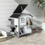 2-Story Indoor or Outdoor Cat House W/ Escape Door, Cat Shelter, White Image 3