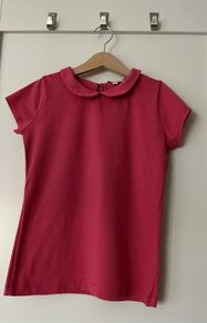 Red Peter Pan collar top