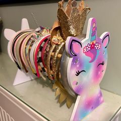 Rainbow Unicorn Hairband Holder with 20Hairbands