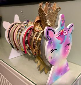Rainbow Unicorn Hairband Holder with 20Hairbands