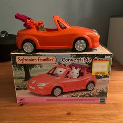 Title: Boxed Sylvanian Families Convertible Car (Red/Orange)