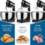 Stand Mixer,5 Quarts 8-Speed 1000W Tilt-Head Food Mixer, Kitchen Electric Standing Mixer With Dough Hook, Whisk, Beater, Splash Guard & Mixing Bowl For Baking, Dishwasher Safe (Black Image 7