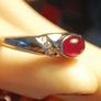 Genuine Cabochon Ruby Solitaire Dress Ring Image 10