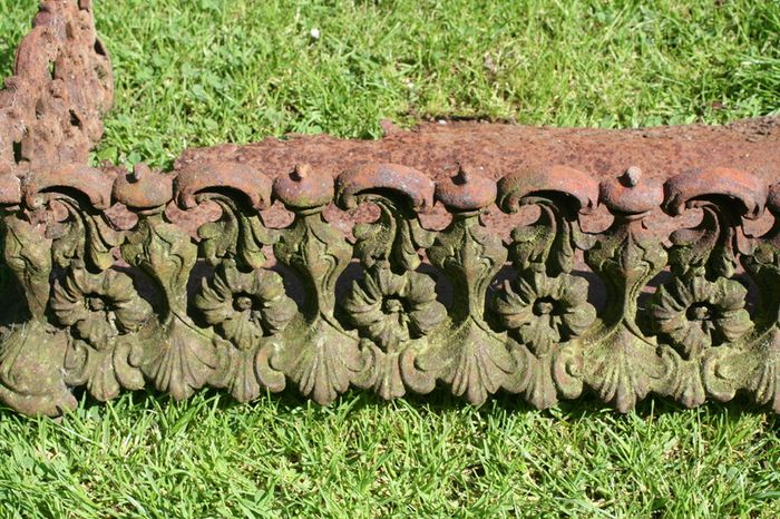 Antique Cast Iron Fire Fret Guard Front bars Fireplace grate 44" x 10"