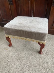 Antique vintage Queen Anne Ottoman foot stool