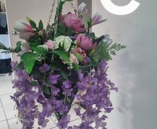 hanging basket purple