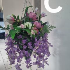 hanging basket purple