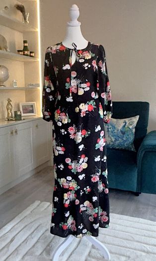 Ladies Black Multi Coloured Dress from Dunne Stores UK 10 / EU 38