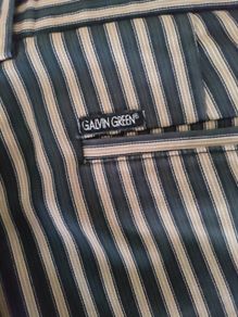Galvin Green Pinstripe trousers 35/31 Blk/Gold