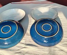4 Denby Boston Blue Pasta Bowls