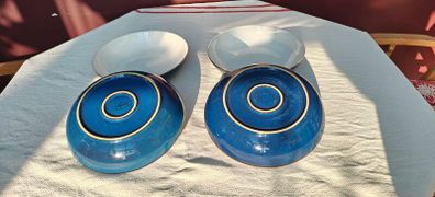 4 Denby Boston Blue Pasta Bowls