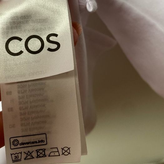 COS Milano-Knit Open Collar Polo Shirt White Size M Fits up to XL Perfect Condition