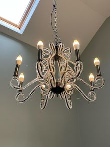 8-arm crystal beaded chandelier