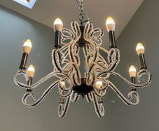8-arm crystal beaded chandelier