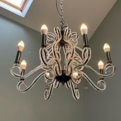 8-arm crystal beaded chandelier