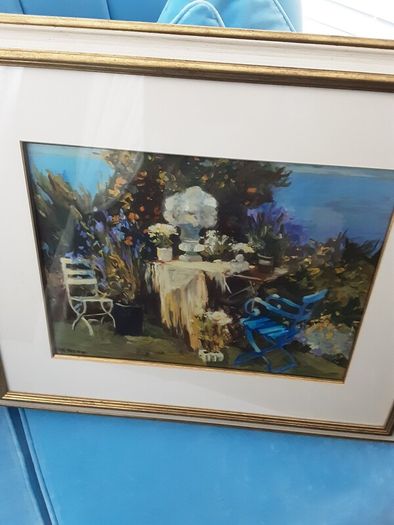 Large framed blue door picture collection only