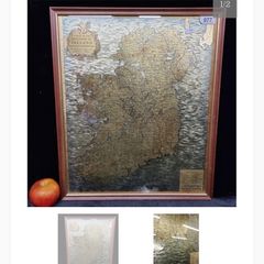 framed map of Ireland Old