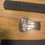 Omega style blue rubber strap with folding clasp. Replacement Watch Band Image 3