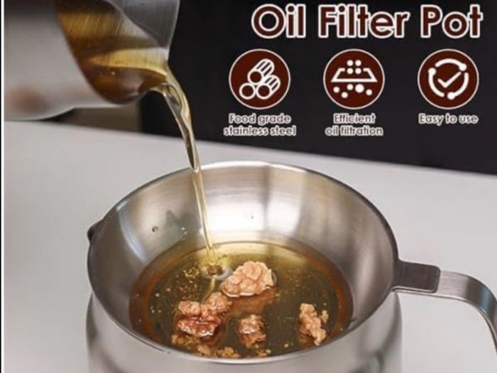 Brand New LOVIVER Stainless Steel Oil Filter Pot,