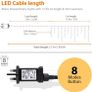 Outdoor Christmas Lights 500 LED 17.4m/56ft Icicle Lights Outdoor & Indoor Cool White Decorations String Fairy Outside Lights with Timer for Xmas Garden Bedroom Party|Mains Powered White Cable Image 5