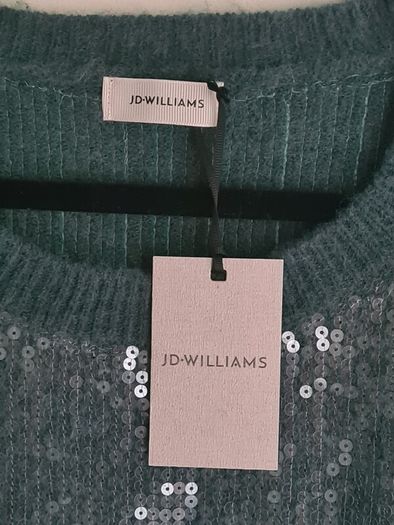 Womens Rd Williams Emerald Green Sequin Short Sleeve Jumper Sweater Size Uk 20-22  Eu 48-50 Brand New Bnwt