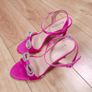 Sorento Fuchsia Pink Satin Diamante Bow High Heel Sandals 5UK/38EU Image 8