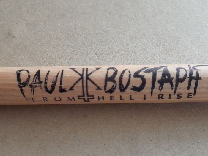Paul Bostasph signed drumstick Kerry King Slayer