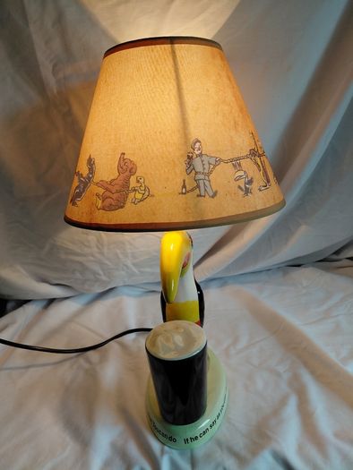 Ceramic Hand Painted Guinness Toucan Lamp