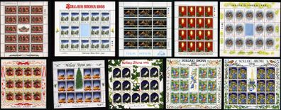 1985-1996 Ireland Christmas Commemorative Stamp Sheet Collection Mint Never Hinged (MNH) Complete