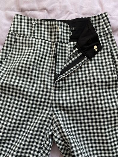 Stradivarius black and white gingham trousers
