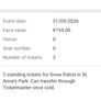 Snow Patrol x 2 GA Tickets Image 3