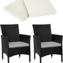 set of 2 poly rattan garden chairs including cushions and 2 cover sets & stainless steel screws | - Various colors - (Black | No. 402122) Image 4
