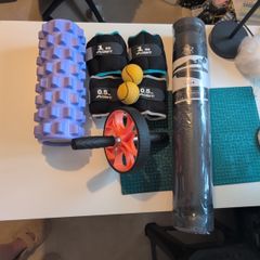Fitness wheel, weight, massage roller, mat, balls