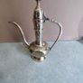 brass ewer, teapot, Indian brass pot engraved with flowers and foliage, vintage from the 1970s Image 7